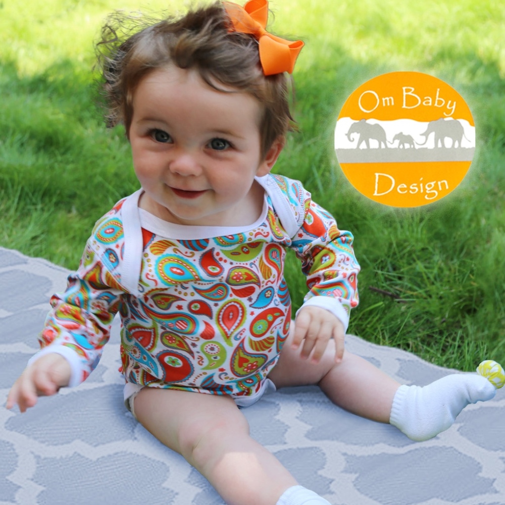Organic Baby Onesie ~ Indian Rainbow Print ~Unisex